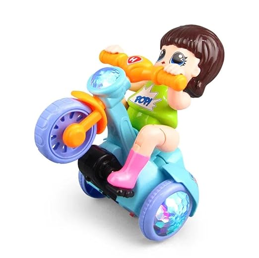 360 Degree Rotating Stunt Electric Tricycle Toy for Kids with Light and Sound
