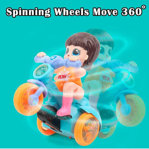 360 Degree Rotating Stunt Electric Tricycle Toy for Kids with Light and Sound