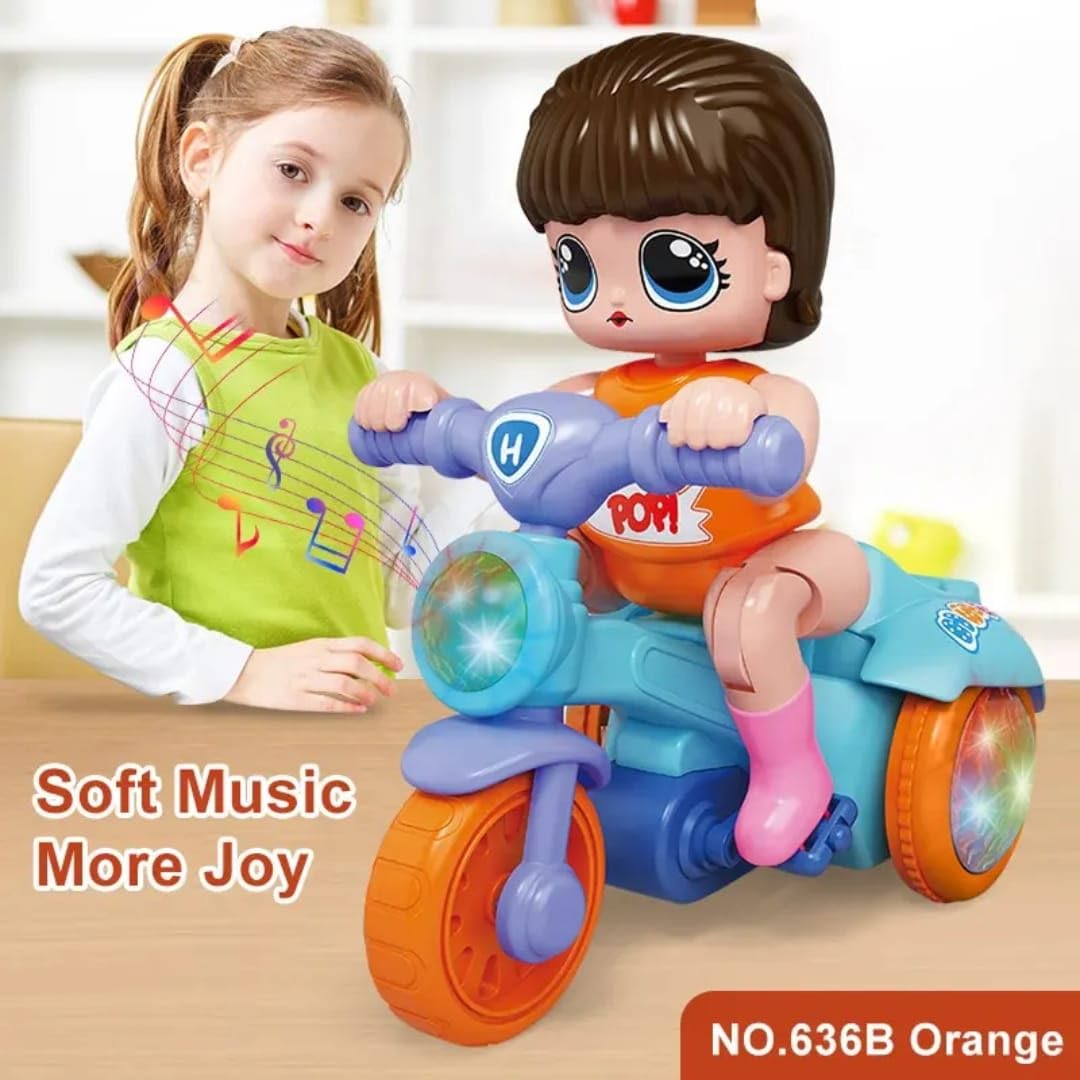 360 Degree Rotating Stunt Electric Tricycle Toy for Kids with Light and Sound