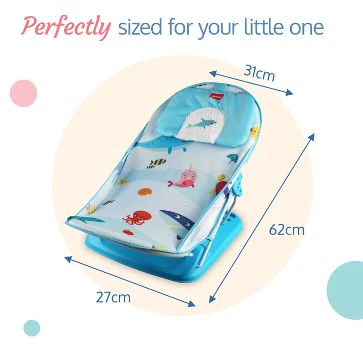 Make bath time fun and safe with the Luvlap Aqua & Jungle Tales Baby Bather, designed with adorable sea creatures to keep your infant comfortable and entertained. Available at uSmile.toys." www.usmile.toys