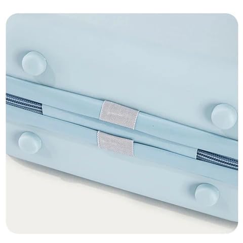 Durable light blue kids cosmetic travel case with top handle, perfect for organizing makeup and toiletries on trips. www.usmile.toys