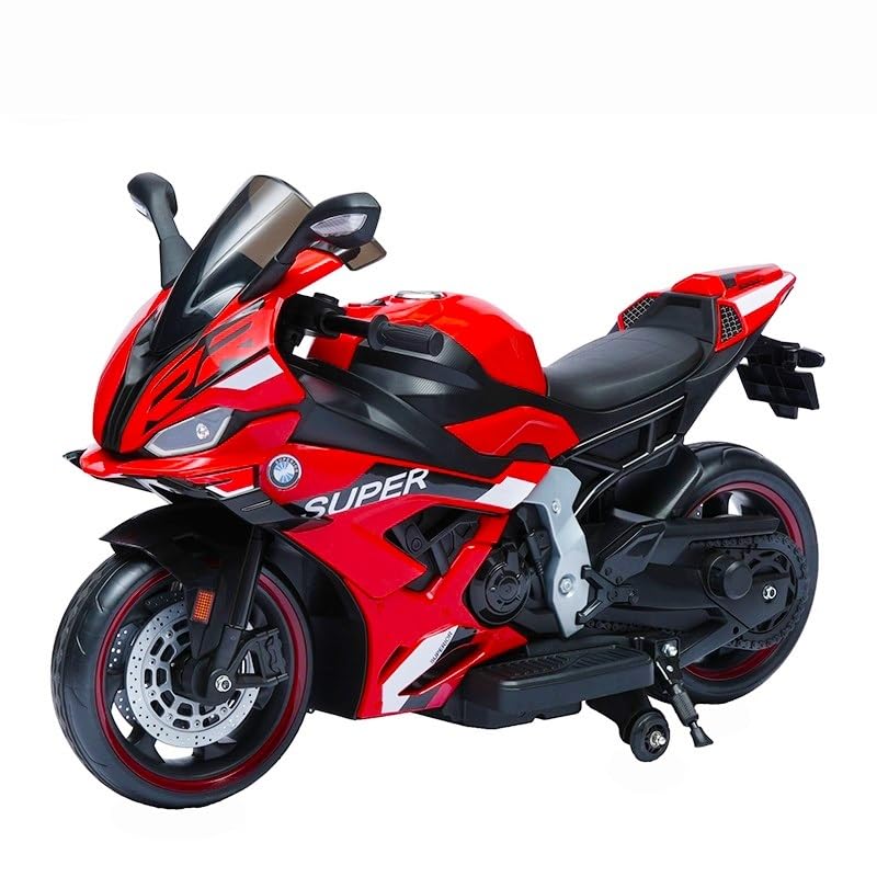 Powerful black kids' ride-on superbike, providing an exhilarating and stable riding experience for young adventurers. www.usmile.toys