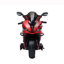 Powerful black kids' ride-on superbike, providing an exhilarating and stable riding experience for young adventurers. www.usmile.toys