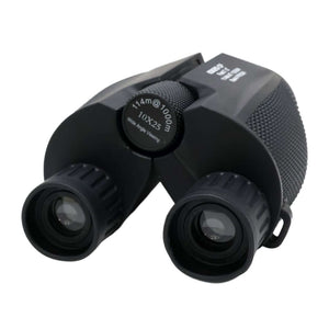 Black binoculars on a white background