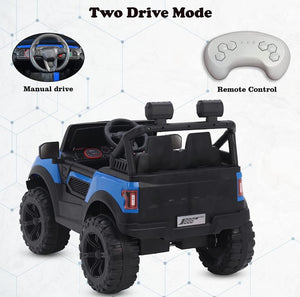 Blue Kids Battery Operated Ride-On Jeep Car with Big Wheels – Available at www.usmile.toys