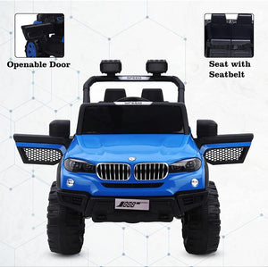 Blue Kids Battery Operated Ride-On Jeep Car with Big Wheels – Available at www.usmile.toys