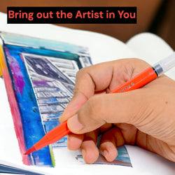 Colorful 24-piece water-based brush marker set for children's art projects, with soft heads and easy grip. www.usmile.toys
