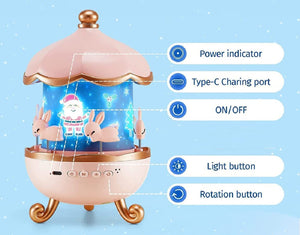 This charming bunny themed night light projector with rotating elements and a starry sky display is a delightful addition to any child's room.
www.usmile.toys
