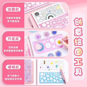 Doodle Ruler Stationary Set (8pcs): Includes drawing stencils, rulers, and a 10-color pen for creative art.
www.usmile.toys