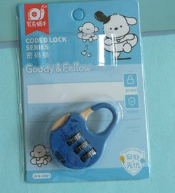 Four packages of Goody & Fellow locks on a blue background