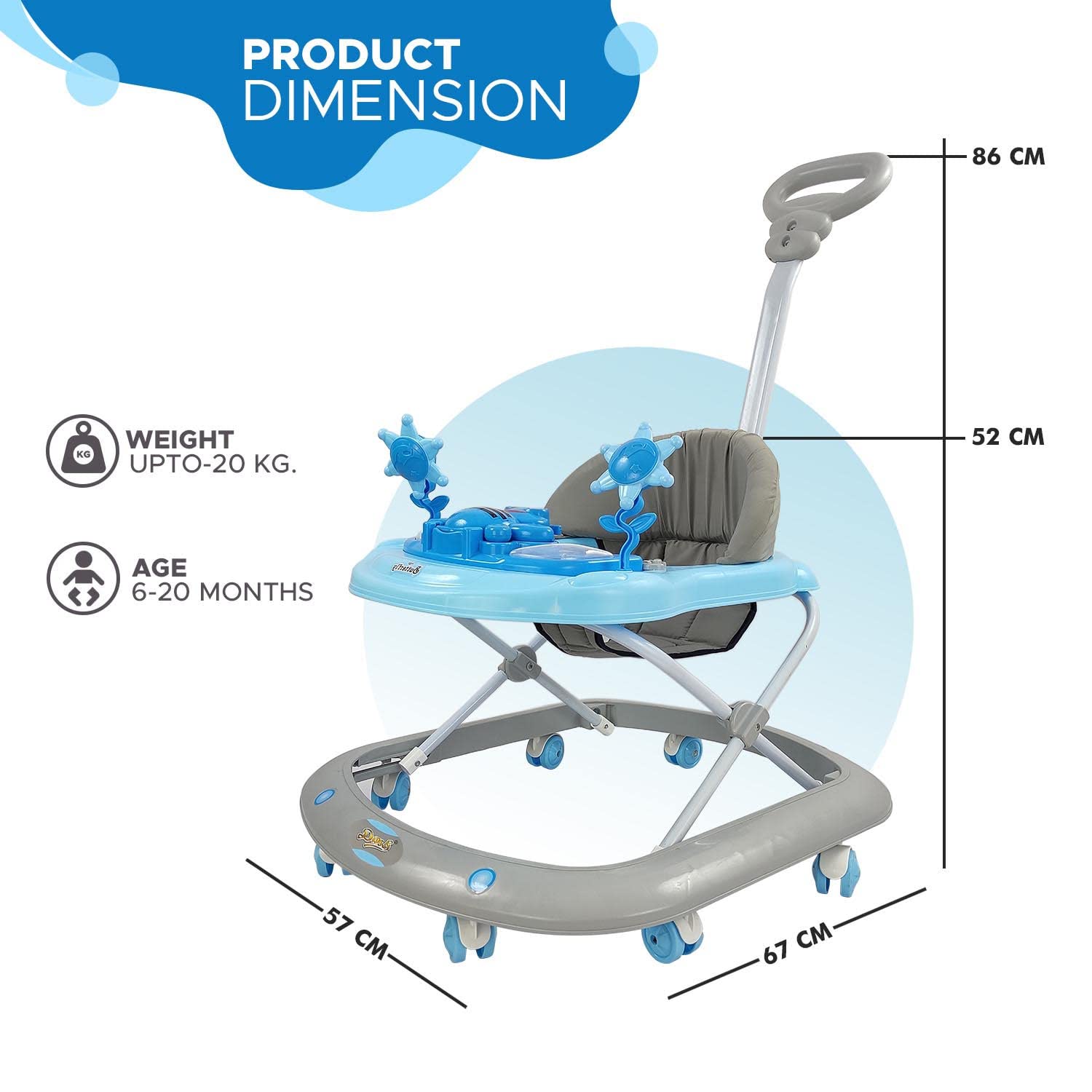 Usmile® baby walker with a cute green caterpillar toy and musical notes design, perfect for infants learning to walk www.usmile.toys