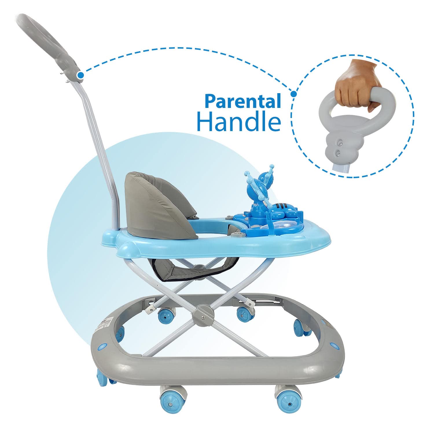 Activity walker for babies, the Dash Butterfly model, offering interactive toys and a comfortable seat for early development www.usmile.toys
