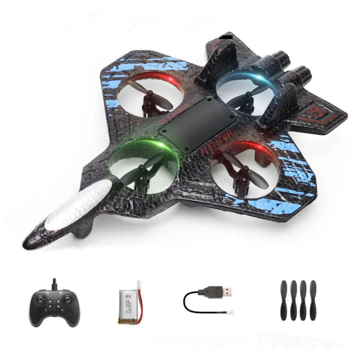 Experience aerial fun with the Fighter RC Plane! This remote-controlled jet toy is perfect for kids and easy to fly. Durable design for indoor/outdoor play. Shop now! www.usmile.toys