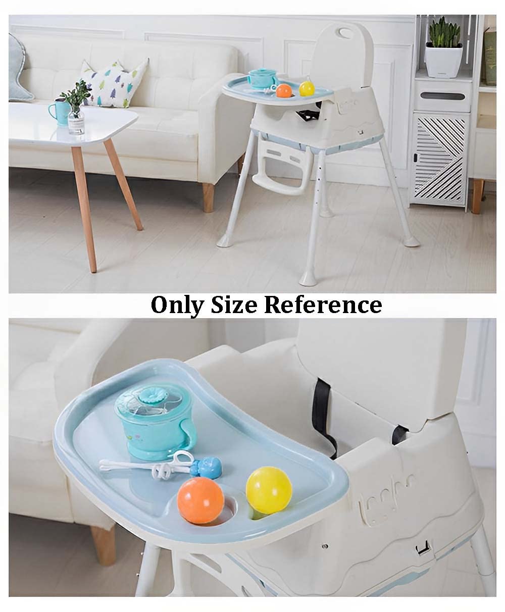 Multifunctional baby high chair and toddler booster seat in white and blue, offering safety features and adaptable designs for dining and feeding, with options for wheels or stable legs. www.usmile.toys