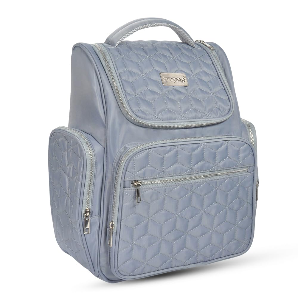 Usmile Toys Hopop black baby changing bag, spacious and durable, with side pockets for bottles. www.usmile.toys