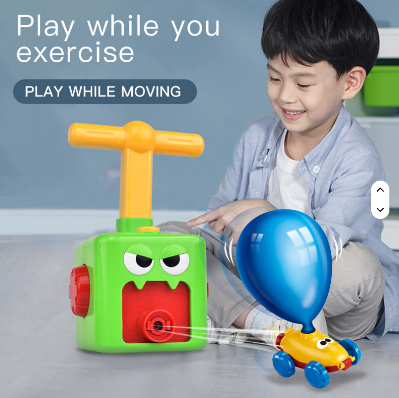 Tower Balloon Pump Car Toy Set | Air Powered Balloon Car for Kids