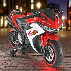 They accurately describe the image (red and white, training wheels, cobblestone street background), which helps visually impaired users and search engines understand the content. www.usmile.toys