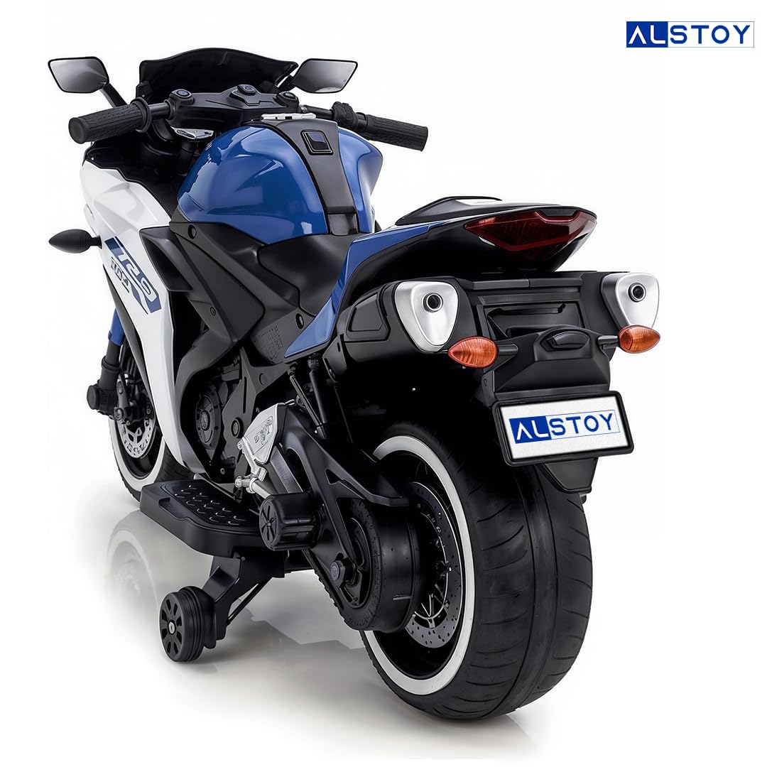 Super cool Kids Toy Ninja Bike electric ride-on for children, 12-volt battery operated, in vibrant red and white, designed for outdoor play. www.usmile.toys