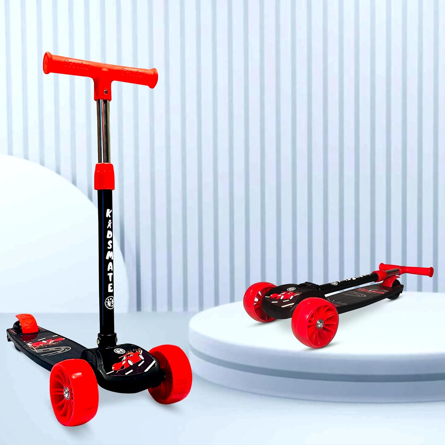 Kidsmate Rider Pro Kick Scooter, blue, 3-wheel LED, 2-12 years. Usmile Toys." www.usmile.toys