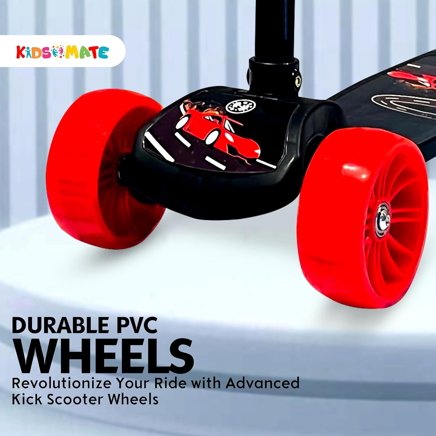 Kidsmate Rider Pro Kick Scooter, blue, 3-wheel LED, 2-12 years. Usmile Toys." www.usmile.toys