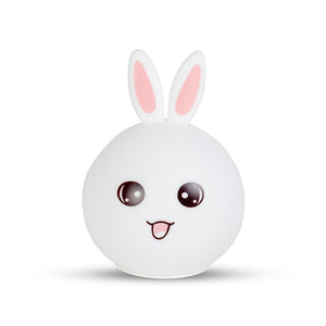 Soft touch silicone rabbit night lamp, offering a gentle and calming glow for children's bedrooms or a playful touch for adult spaces. This adorable LED bunny light is ideal for comforting sleep and ambient lighting. www.usmile.com
