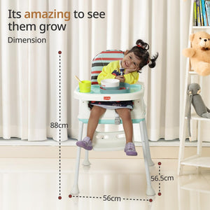 LuvLap 4-in-1 baby high chair and booster seat with wheels and cushion, 6 months to 3 years. www.usmile.toys