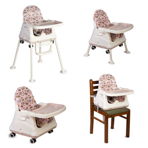 LuvLap 4-in-1 baby high chair and booster seat with wheels and cushion, 6 months to 3 years. www.usmile.toys