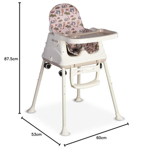 LuvLap 4-in-1 baby high chair and booster seat with wheels and cushion, 6 months to 3 years. www.usmile.toys