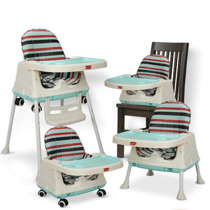 LuvLap multifunctional high chair for baby and kids, offering 4-in-1 use with 3 height adjustments, removable cushion, and wheels. Perfect for toddler feeding from 6 months to 3 years. www.usmile.toys