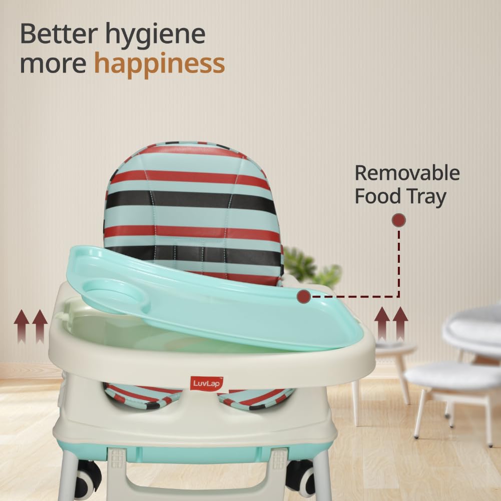 LuvLap 4-in-1 baby high chair and booster seat with wheels and cushion, 6 months to 3 years. www.usmile.toys