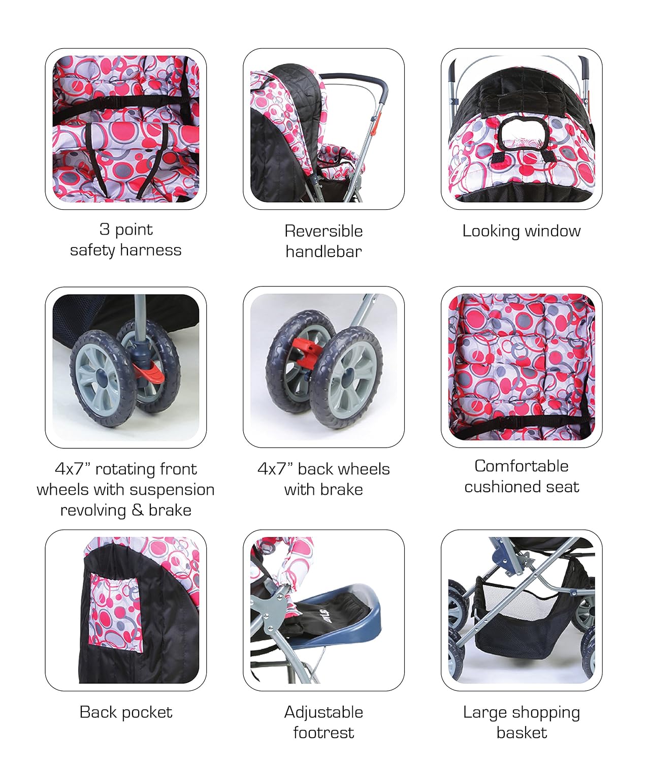 A comfortable and safe pram for infants and toddlers on usmile.toys. www.usmile.toys