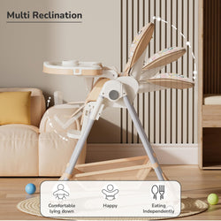 Marshmallow Lite 6-level adjustable baby high chair with bear design for feeding. www.usmile.toys