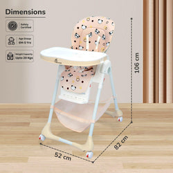 Marshmallow Lite 6-level adjustable baby high chair with bear design for feeding. www.usmile.toys