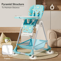 Marshmallow Lite 6-level adjustable baby high chair with bear design for feeding. www.usmile.toys