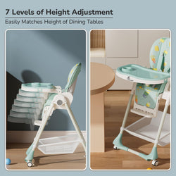 Marshmallow Lite 6-level adjustable baby high chair with bear design for feeding. www.usmile.toys