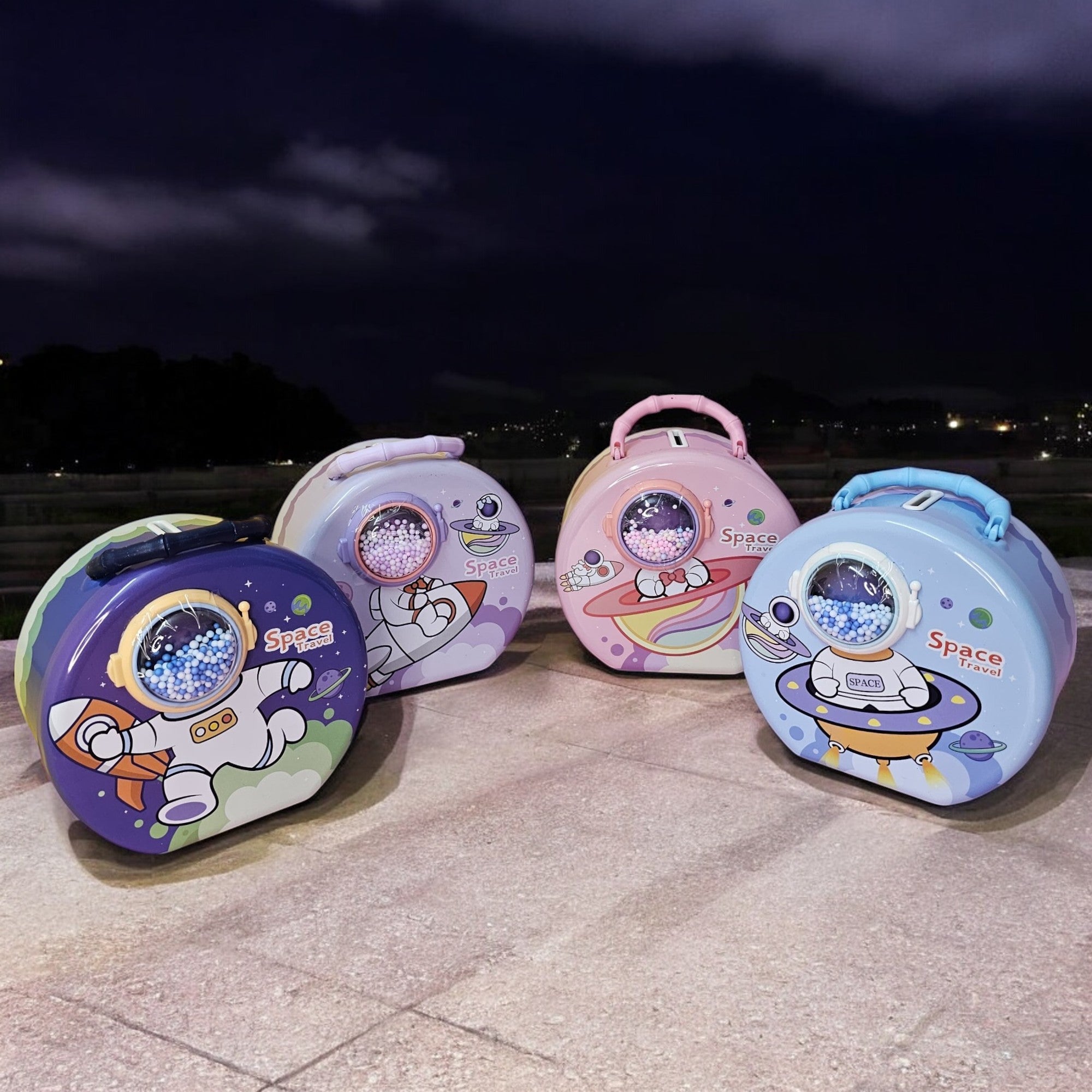 Space-Themed Metal Money Box with Lock & Key – Cute Astronaut & UFO Design Piggy Bank for Kids | Secure & Durable Savings Box with Transparent Coin Window | Ideal Return Gift for Birthdays, Parties & Special Occasions | Fun & Educational Gift for Children to Learn Money-Saving Habits | Available in Multiple Colors | Shop Now at www.usmile.toys