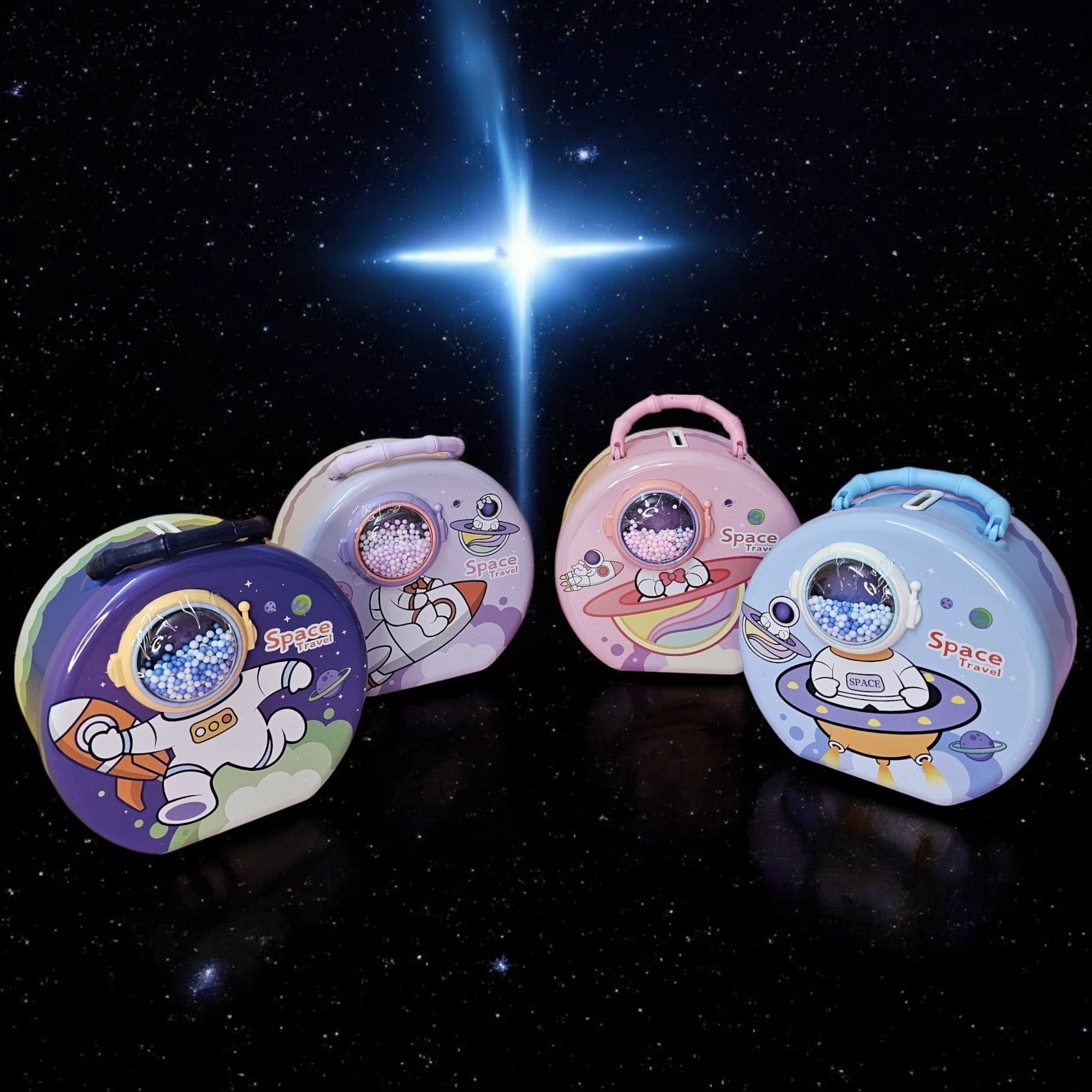 Space-Themed Metal Money Box with Lock & Key – Cute Astronaut & UFO Design Piggy Bank for Kids | Secure & Durable Savings Box with Transparent Coin Window | Ideal Return Gift for Birthdays, Parties & Special Occasions | Fun & Educational Gift for Children to Learn Money-Saving Habits | Available in Multiple Colors | Shop Now at www.usmile.toys