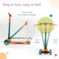 LuvLap Joy Scooter for Kids- Toddler 3-Wheel Kick Scooter with LED Lights