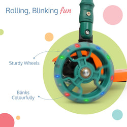 LuvLap Joy Scooter for Kids- Toddler 3-Wheel Kick Scooter with LED Lights