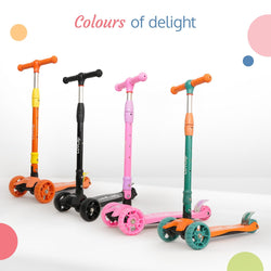 LuvLap Joy Scooter for Kids- Toddler 3-Wheel Kick Scooter with LED Lights