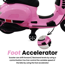 Vespa 12v Battery Operated Rechargeable Ride On Scooter for Girls and Boys