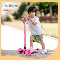LuvLap Joy Scooter for Kids- Toddler 3-Wheel Kick Scooter with LED Lights