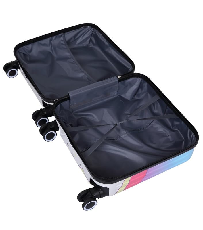 Kids unicorn-themed 3D trolley suitcase with pink and blue sky design www.usmile.toys