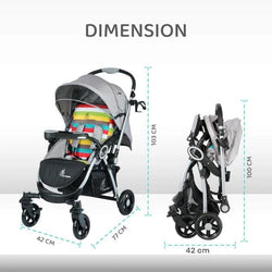 R for Rabbit Premium Chocolate Ride Stylish Baby Stroller and Pram for Baby