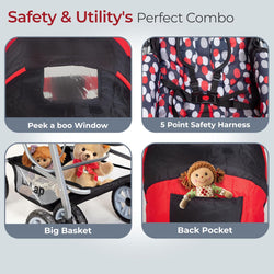 LuvLap Sunshine Baby Stroller, 5 Point Safety Harness