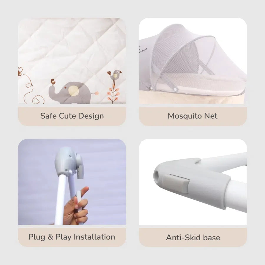 Provide ultimate comfort and hands-free soothing with the R For Rabbit Baby Cradle & Auto Swing, featuring gentle lullabies and remote control for easy adjustments, ensuring peaceful sleep for your baby. Available at uSmile.toys." www.usmile.toys