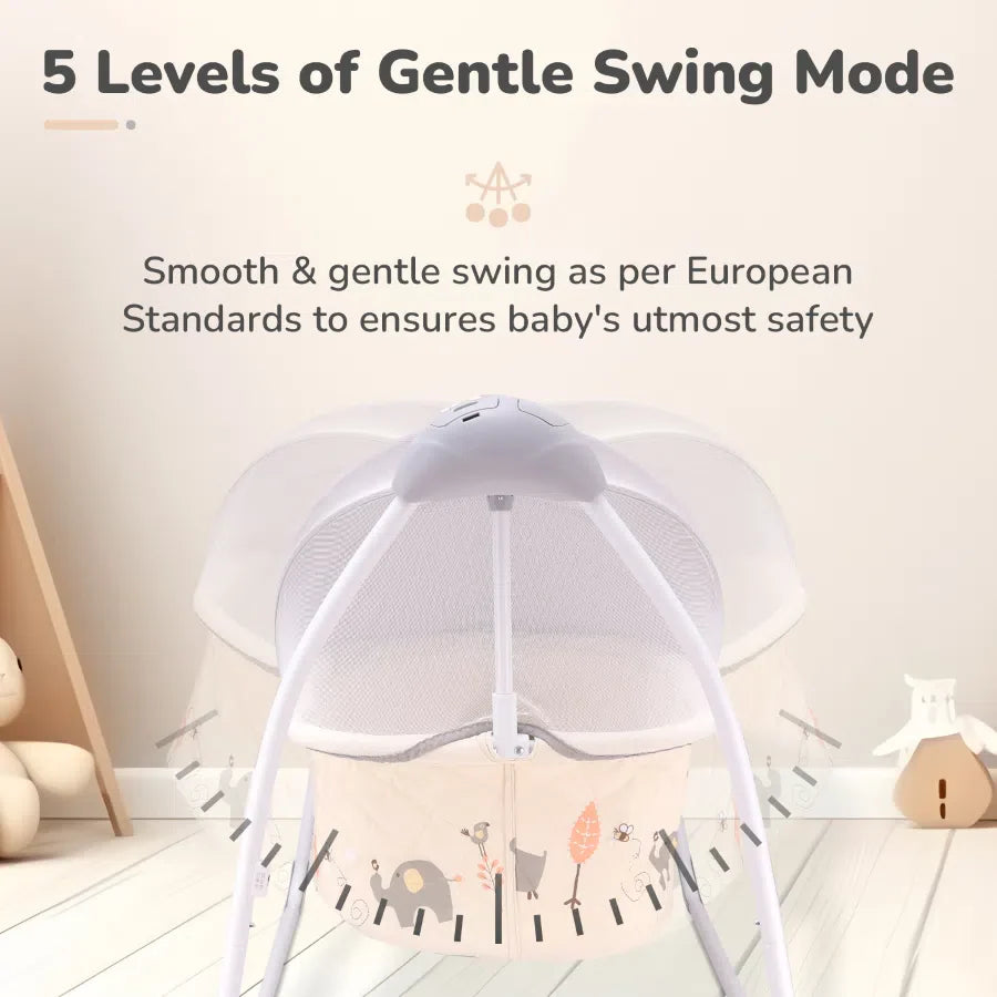 Provide ultimate comfort and hands-free soothing with the R For Rabbit Baby Cradle & Auto Swing, featuring gentle lullabies and remote control for easy adjustments, ensuring peaceful sleep for your baby. Available at uSmile.toys." www.usmile.toys