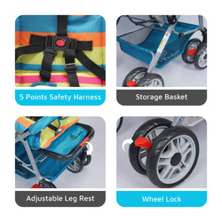 Vibrant R for Rabbit stroller, offering comfortable rides and easy portability for babies and parents. www.usmile.toys