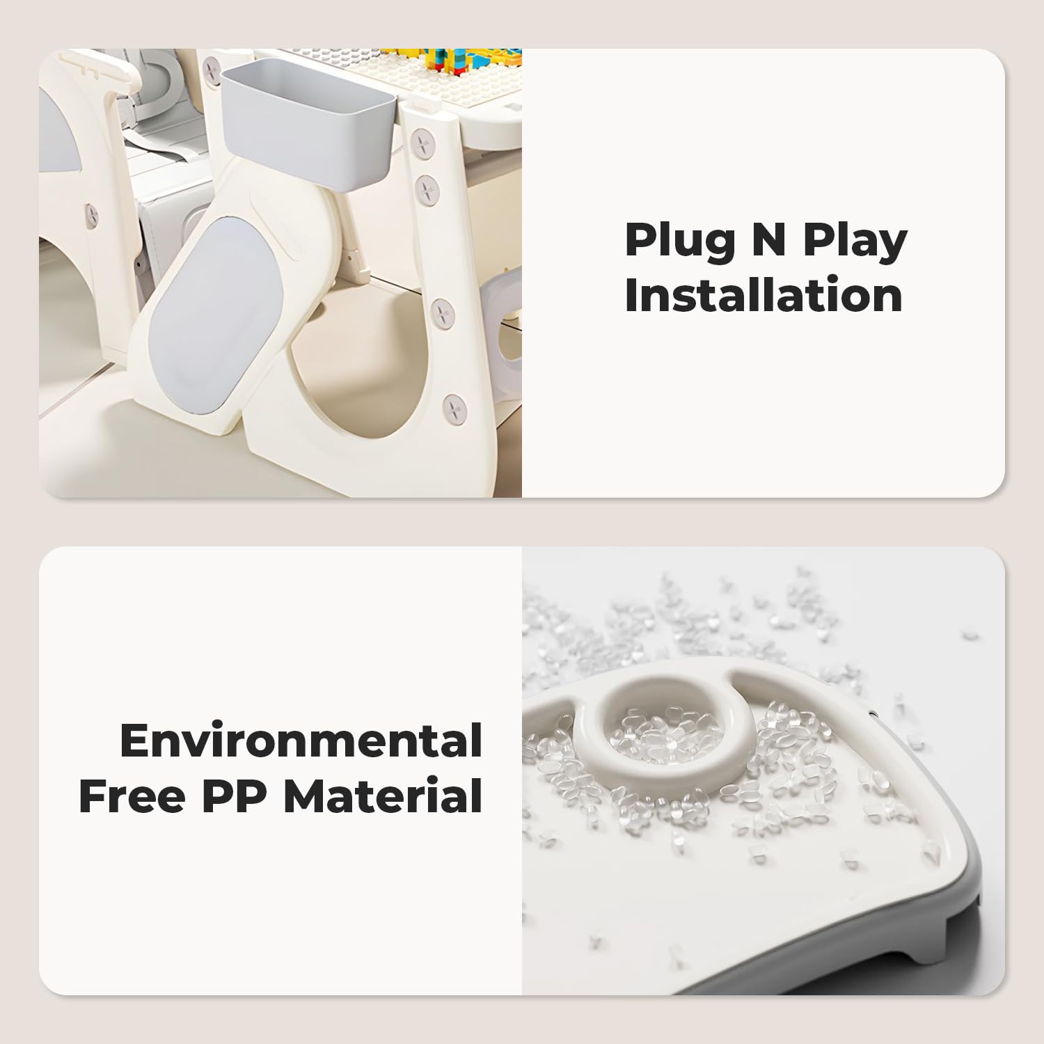 Alt text: R for Rabbit Grow N Play kids high chair and toddler table set, 5-in-1 convertible design. www.usmile.toys