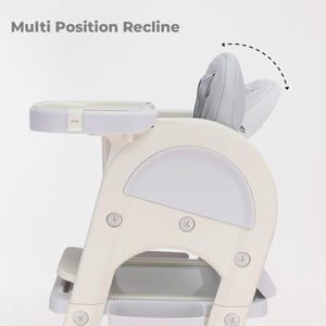 Alt text: R for Rabbit Grow N Play kids high chair and toddler table set, 5-in-1 convertible design. www.usmile.toys